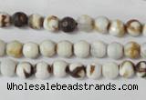 CAG1500 15.5 inches 6mm faceted round fire crackle agate beads