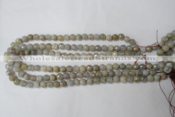 CAG1505 15.5 inches 8mm faceted round fire crackle agate beads