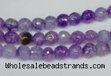 CAG1514 15.5 inches 8mm faceted round fire crackle agate beads