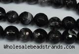 CAG1524 15.5 inches 10mm faceted round fire crackle agate beads