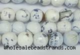 CAG1530 15.5 inches 10mm faceted round fire crackle agate beads