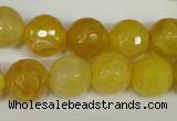 CAG1539 15.5 inches 12mm faceted round fire crackle agate beads