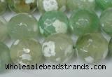 CAG1552 15.5 inches 14mm faceted round fire crackle agate beads