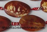 CAG1589 15.5 inches 20*30mm twisted oval fire crackle agate beads