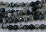 CAG1635 15.5 inches 6mm faceted round blue agate gemstone beads