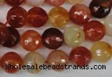 CAG1657 15.5 inches 10mm faceted round red agate gemstone beads