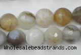 CAG1814 15.5 inches 12mm faceted round Chinese botswana agate beads