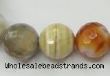 CAG1815 15.5 inches 14mm faceted round Chinese botswana agate beads