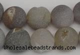 CAG1841 15.5 inches 16mm round matte druzy agate beads whholesale