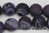 CAG1853 15.5 inches 16mm round matte druzy agate beads whholesale