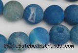 CAG1857 15.5 inches 16mm round matte druzy agate beads whholesale