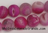 CAG1861 15.5 inches 14mm round matte druzy agate beads whholesale