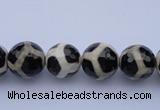 CAG1870 15.5 inches 6mm faceted round tibetan agate beads wholesale