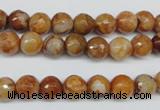 CAG1886 15.5 inches 8mm faceted round lemon crazy lace agate beads