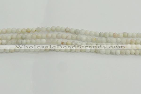 CAG1894 15.5 inches 4mm round grey agate beads wholesale