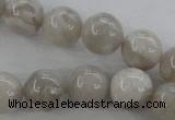 CAG1899 15.5 inches 14mm round grey agate beads wholesale