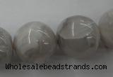 CAG1902 15.5 inches 20mm round grey agate beads wholesale