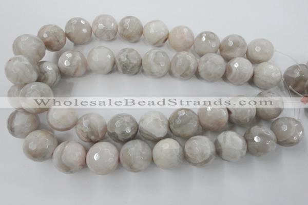 CAG1911 15.5 inches 20mm faceted round grey agate beads wholesale