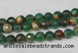 CAG2221 15.5 inches 6mm faceted round fire crackle agate beads