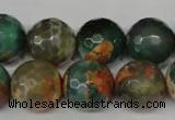 CAG2227 15.5 inches 18mm faceted round fire crackle agate beads