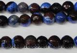 CAG2232 15.5 inches 8mm faceted round fire crackle agate beads