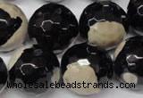 CAG2248 15.5 inches 20mm faceted round fire crackle agate beads