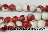 CAG2252 15.5 inches 8mm faceted round fire crackle agate beads