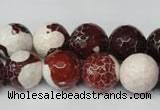 CAG2255 15.5 inches 14mm faceted round fire crackle agate beads