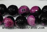 CAG2266 15.5 inches 16mm faceted round fire crackle agate beads