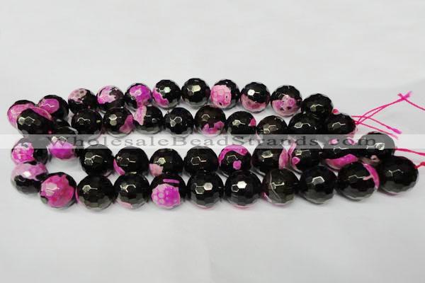 CAG2267 15.5 inches 18mm faceted round fire crackle agate beads