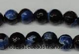 CAG2274 15.5 inches 12mm faceted round fire crackle agate beads