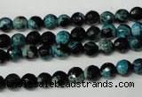 CAG2281 15.5 inches 6mm faceted round fire crackle agate beads