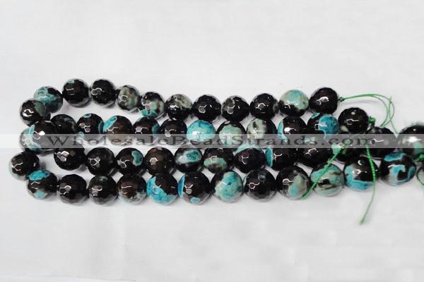 CAG2287 15.5 inches 18mm faceted round fire crackle agate beads