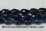 CAG2301 15.5 inches 8*12mm faceted teardrop agate gemstone beads