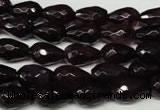 CAG2303 15.5 inches 8*12mm faceted teardrop agate gemstone beads