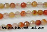 CAG2381 15.5 inches 6mm faceted round red agate beads wholesale