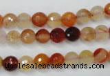 CAG2382 15.5 inches 8mm faceted round red agate beads wholesale