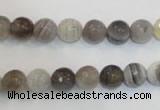 CAG2422 15.5 inches 8mm faceted round Chinese botswana agate beads