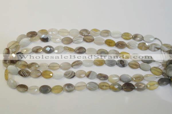 CAG2463 15.5 inches 10*14mm faceted oval Chinese botswana agate beads