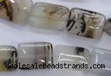 CAG3343 15.5 inches 13*18mm rectangle natural grey agate beads