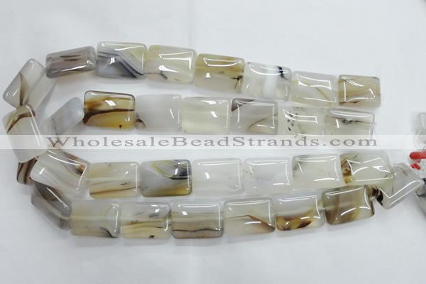 CAG3345 15.5 inches 18*25mm rectangle natural grey agate beads