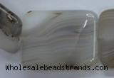 CAG3348 15.5 inches 30*40mm rectangle natural grey agate beads