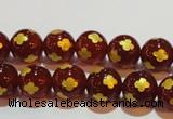 CAG3394 15.5 inches 8mm carved round red agate beads wholesale