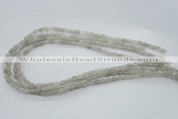 CAG3560 15.5 inches 4*6mm rice grey agate gemstone beads