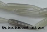 CAG3562 15.5 inches 6*30mm teardrop grey agate gemstone beads