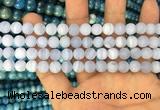 CAG3581 15.5 inches 4mm round matte blue lace agate beads