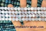 CAG3582 15.5 inches 6mm round matte blue lace agate beads