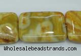 CAG3625 15.5 inches 22*30mm rectangle yellow crazy lace agate beads