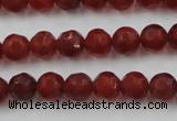 CAG3661 15.5 inches 8mm carved round matte red agate beads