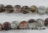 CAG3712 15.5 inches 10mm flat round botswana agate beads wholesale